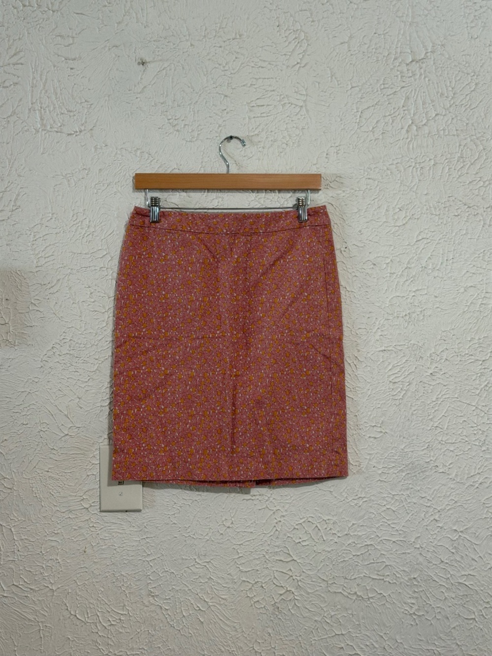 Talbots Pink Orange Printed Midi Pencil Skirt Women’s Size 4P